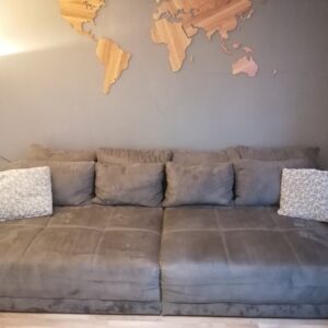 XXL Sofa Kunststoff-Bezug grau