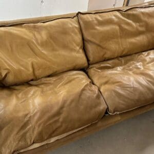 Woodnest Sofa 3-Sitzer aus massivem Eichenholz und Leder Cheyenne