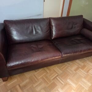 Machalke Amadeo zeitloses braunes 3-Sitzer Ledersofa