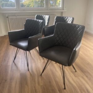 Graue Kunstleder Stühle