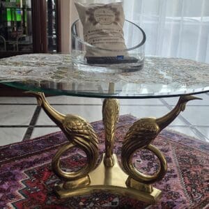 Couchtisch mit Glasplatte rund 80 cm