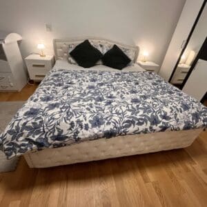 Polsterbett Weiss 180x200 cm mit 2 Schubladen + Matratze