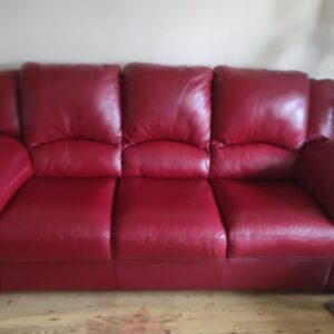 Couch Echtleder rot