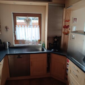 U-Form Küche von Häcker (Ahorn Dekor) inkl. Elektrogeräte