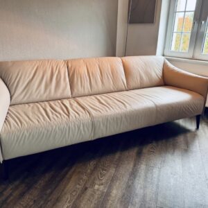 Designer 3-Sitzer „sally" der beliebten, hochwertigen Marke W.SCHILLIG, Echtleder in eisgrau