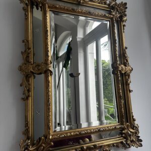 Antiker Prunksalon-Spiegel – Frankreich / Elsass, ca. 1860–1880, Blattgold