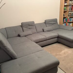 Couch polsterpower Wohnlandschaft - steel - Ottomane links - Liegefunkt