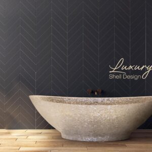 Designer White Crystal Mother of Pearl freestanding Bathtub