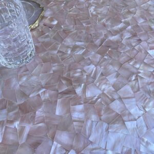 Designer Mother of Pearl solid pink crazy cut Dining Table