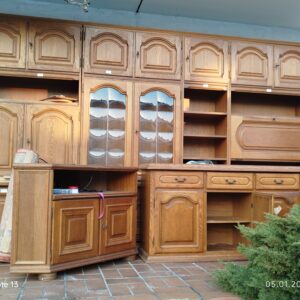 Wohnzimmerschrank mit Vitrine & Bar + TV Schrank massiv
