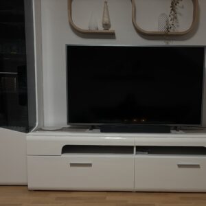 Wohnwand weiß Hochglanz