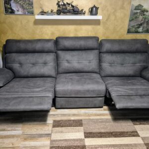 3+2+1 Alcantara-Set: Vollelektrisch mit USB & Relaxfunktion