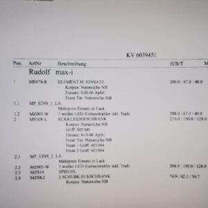 Beschreibung ,mit Maßen Bild 1