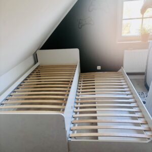 IKEA SLÄKT Bettgestell, Unterbett+ Aufbewahrung, weiß, Plus 1 Matratze