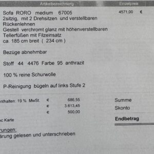 Ausschnitt Original Kaufvertrag