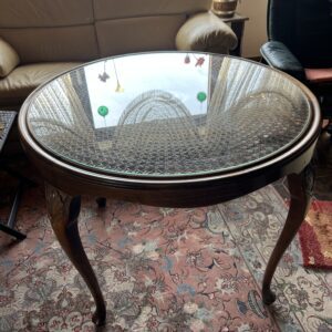 Wohnzimmertisch Rattan Glas