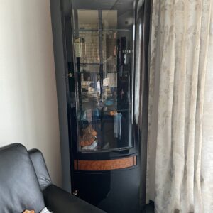 Eckschrank schwarz Ulmemwurzel
