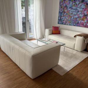 Hochwertige Willi Schillig Ledersofas “around-the-block” 18050 in Weiß – Absolut neuwertig!