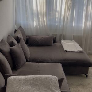 Samt Sofa grau