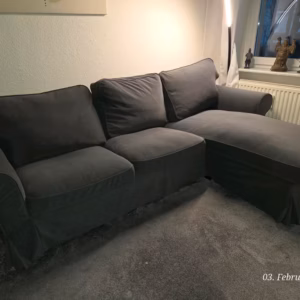 EKTORP 3er-Sofa, mit Récamiere/Hillared beige