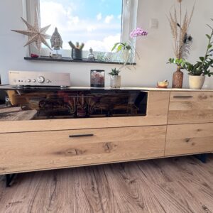 Lowboard Hartmann Runa Kerneiche natur / Massivholz / beleuchtet