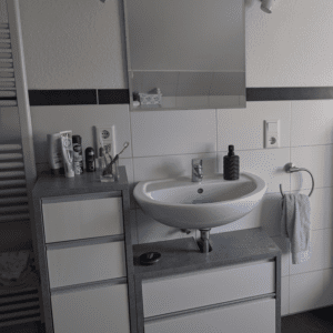 Badezimmer Möbel weiß grau