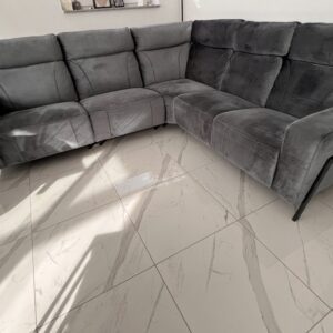 Designer Ecksofa in Anthrazit Samt