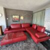 Rolf Benz DONO 6100 – Hochwertiges rotes Leder-Ecksofa mit Schlaffunktion + Bank
