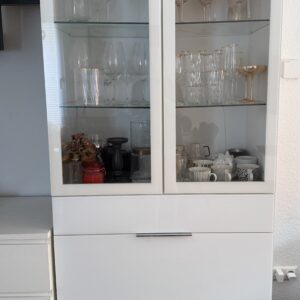 Vitrine Livin Bellevie in weiß hochglanz