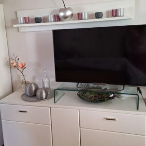 Wohnwand weiss Hochglanz-variabel Mit LED-Beleuchtung