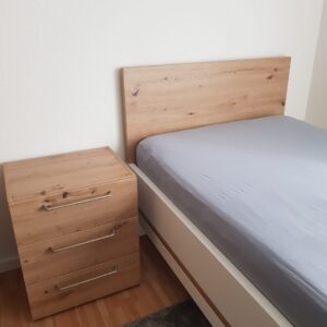 Bettgestell Polarweis, Absetzung Artisaneiche