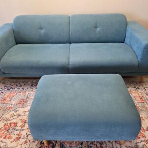 3-seater Sofa with ottoman in duck egg blue