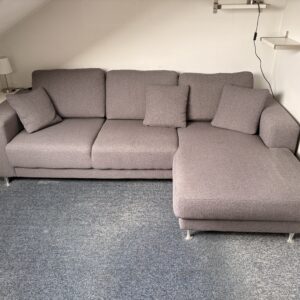 Moderne Eckcouch / Sofa mit Recamiere in Grau