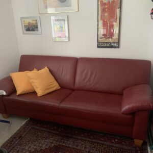 Bordeauxrotes Ledersofa