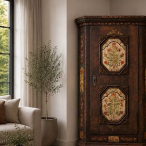 Antiker Bauernschrank / Hochzeitsschrank handbemalt
