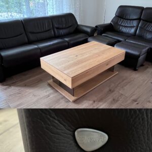 Stressless Ledersofas 2er,3er, 2Hocker & Couchtisch