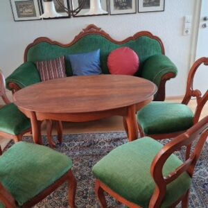 Sitzgruppe im Biedermeierstil, Sofa und 4 Stühle, 1 Tisch, alles in sehr gutem Zustand